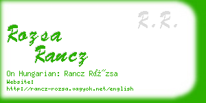 rozsa rancz business card